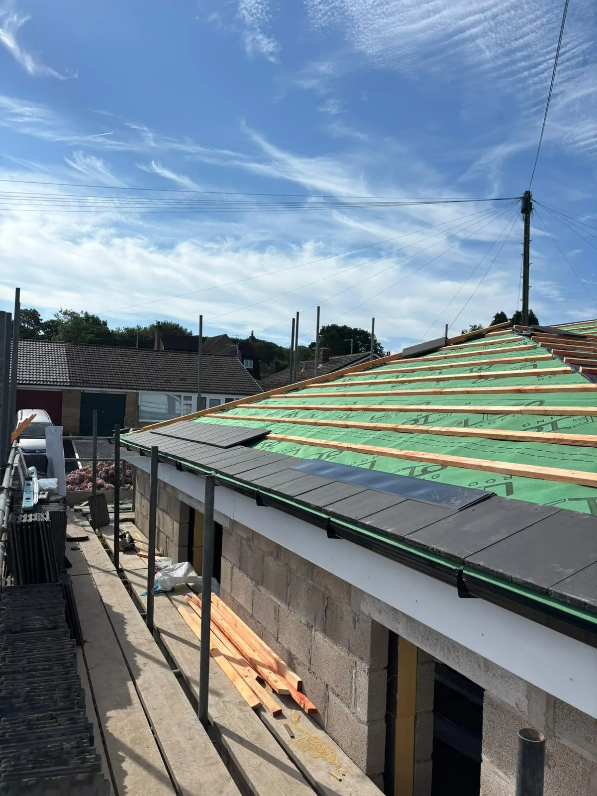 Reroof battens and guttering